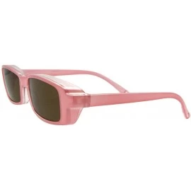 Oval Small Rectangular Fit Over Sunglasses F12 - Pink Frame-brown Lenses - CE186X2040K $18.23