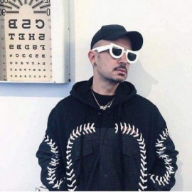 Aviator Cat Eye Retro Sunglasses Men Women 2019 Steampunk Shades UV400 Black Black - White Yellow - CV18YQTSL4Q $7.57