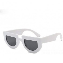 Aviator Cat Eye Retro Sunglasses Men Women 2019 Steampunk Shades UV400 Black Black - White Yellow - CV18YQTSL4Q $7.57