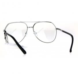 Aviator Clear Lens Fashion Glasses Unisex Metal/Plastic Aviator Eyeglasses UV 400 - Silver - CE18674RIMR $8.88