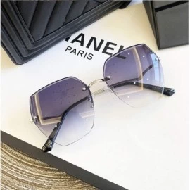 Goggle Fashion RimlSunglasses Women Big Luxury Er UV400 Glasses Female Gradient Shades Accessories - Purple Pink - CM198AHA65...