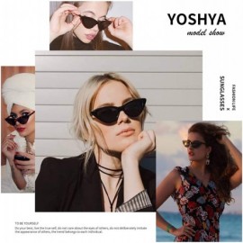 Oval Retro Vintage Narrow Cat Eye Sunglasses for Women Clout Goggles Plastic Frame - Black Grey + White Dots - CT192709QOQ $1...