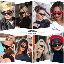 Oval Retro Vintage Narrow Cat Eye Sunglasses for Women Clout Goggles Plastic Frame - Black Grey + White Dots - CT192709QOQ $1...