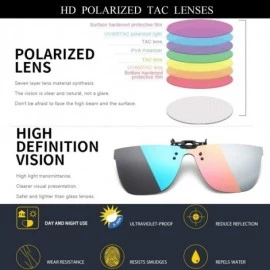 Rimless Polarized Clip-on Sunglasses Over Prescription Glasses Anti-Glare UV Protection Flip-up Sun Glasses - Grey - CC1960T2...