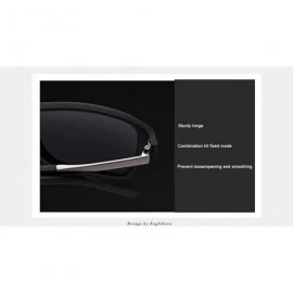Rectangular Polarized Black Sunglasses Men Driving Retro Sun Glasses UV400 Summer - Black1 - CE18RN8R9EK $44.44