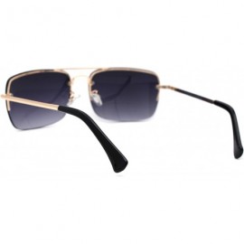 Rectangular Mens Mod Rimless Gradient Lens Bi-focal Powered Reading Sunglasses - Gold Smoke - CM18X7YAOWD $15.82