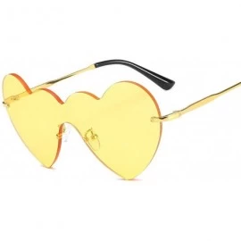 Oval Fashion One Piece Love Heart Lens Sunglasses Women Transparent Plastic Glasses Style Sun Clear Lady - Red - CK198ZUSZSZ ...