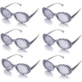Oval Neon Retro Oval Clout Goggles 6 Colour Wholesale 80s UV Coating Party Sunglasses - Multicolored - CU18U600Q4C $18.06