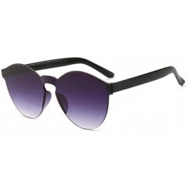 Goggle Fashion Women Flat Sunglasses Luxury Sun Glasses Eyewear Candy Color Mirror UV400 Oculos De Sol - Light Purple - CR198...