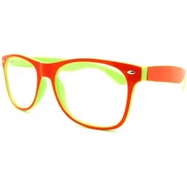 Square Clear Lens Glasses Classic Square Eyeglasses Bright Layered Colors - Orange Green - C511F0MRJKT $10.01