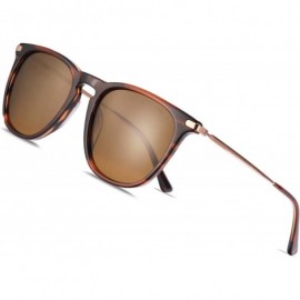 Rectangular Polarized Sunglasses Protection Lightweight - Rectangular Tortoise Frame / Brown Lens - CK18TZZE254 $47.37