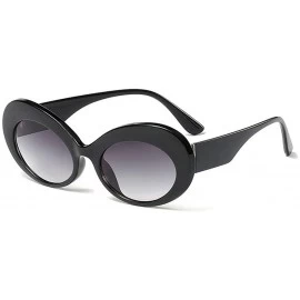 Oval Fashion New Men Cat Glasses Personality Small Frame Sunglasses Vintage Lady Oval Sun Glasses UV400 - Black - CI18QNH90Q3...