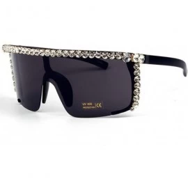 Oversized Fashion Sunglasses Vintage oversized glasses - Black - C518TRA9QQK $18.45