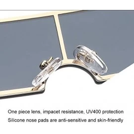 Shield Small Rectangle Sunglasses Retro Futuristic Rimless Lens - Yellow - CU199XRR0US $14.03