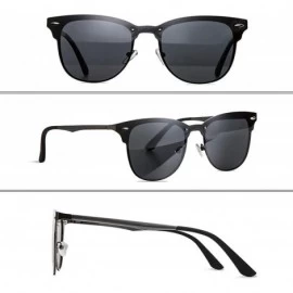 Sport Polarized Sunglasses for Men Alloy Frame UV Protection Fashion Driving Sun Glasses - Gun Frame Black Lens - C318ZH34C90...