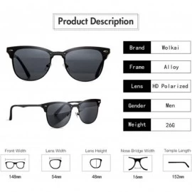 Sport Polarized Sunglasses for Men Alloy Frame UV Protection Fashion Driving Sun Glasses - Gun Frame Black Lens - C318ZH34C90...