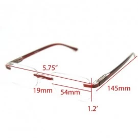 Rectangular Super Lightweight Reading Glasses Free Pouch HalfRim - Shiny Burgundy Crystal - CI12O2811VU $18.73
