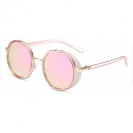 Goggle Gothic Steampunk Round Sunglasses Mujer Mirror Goggle Luxury Fashion Sun Glasses Women Vintage Oculos FeShades - CZ198...