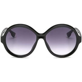 Oversized Oversized Round Sunglasses Women Luxury Vintage Ladies Shades Big Oval Black - Black - CV18XEC74RA $19.08
