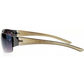 Rimless Rimless Rectangular Designer Fashion Mens Sunglasses - Black Smoke - CB12O2AEGEX $12.66