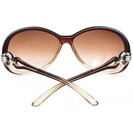 Oval Women Fashion Oval Shape UV400 Framed Sunglasses Sunglasses - Coffee - C218UNR4KMG $14.89