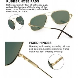 Aviator Retro Aviator Square Sunglasses for Women Polarized - Fashion Mirrored Lens with Metal Frame 100% UV Protection - C01...