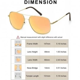 Aviator Retro Aviator Square Sunglasses for Women Polarized - Fashion Mirrored Lens with Metal Frame 100% UV Protection - C01...
