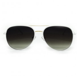 Oversized FV7108-1 Premium Oversized Flat Aviator Tinted Retro Sunglass - White - CC18R9GW9CE $18.24