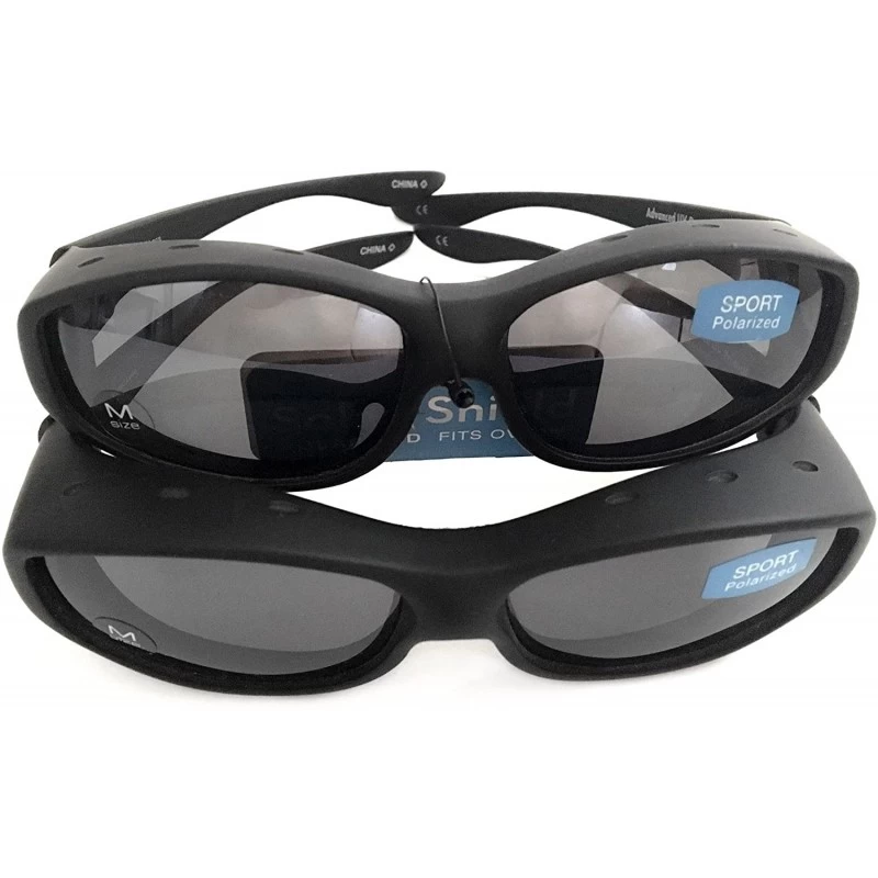 Sport Solar Shield Fit Over Your RX Glasses Polarized Sunglasses (1526) + Free Cleaning Cloth - C612NABVVK4 $40.34