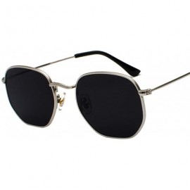 Shield Vintage Sunglasses Men Square Metal Frame Pilot Mirror Classic Retro Sun Glasses Women Luxury Summer Eyewear - CY198ZU...