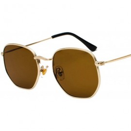 Shield Vintage Sunglasses Men Square Metal Frame Pilot Mirror Classic Retro Sun Glasses Women Luxury Summer Eyewear - CY198ZU...