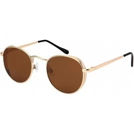 Round Small Vintage Round Oval Sunglass With Flat Lens for Men Women 5157-FLSD - C618OKC2T5L $11.56