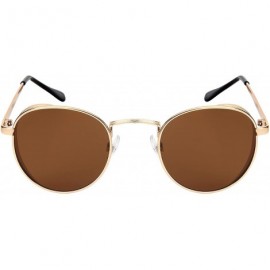 Round Small Vintage Round Oval Sunglass With Flat Lens for Men Women 5157-FLSD - C618OKC2T5L $11.56