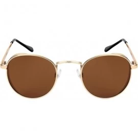 Round Small Vintage Round Oval Sunglass With Flat Lens for Men Women 5157-FLSD - C618OKC2T5L $11.56
