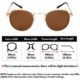 Round Small Vintage Round Oval Sunglass With Flat Lens for Men Women 5157-FLSD - C618OKC2T5L $11.56