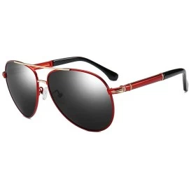 Aviator Polarized Sunglasses for Men-Metal Frame Aviator Sunglasses UV 400 Protection - Red/Gold-22 - C118KHQYWNA $15.75