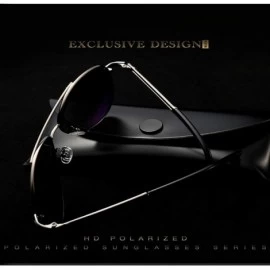 Aviator Polarized Sunglasses for Men-Metal Frame Aviator Sunglasses UV 400 Protection - Red/Gold-22 - C118KHQYWNA $15.75
