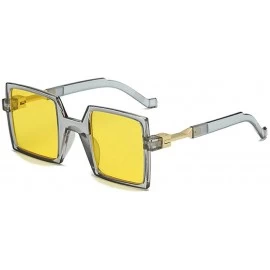 Square Ultra light fashion Lady Brand Designer Square Sunglasses Vintage men Sun glasses UV400 - Yellow - CO18S56USIE $10.69