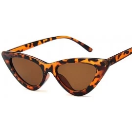 Cat Eye Fashion Sunglasses Vintage Triangular Glasses - Clear Pink Pink - C0199D4ZHNI $13.57