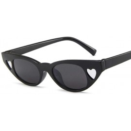Cat Eye Cat Eye Sunglasses Women Small Love Vintage Sun Glasses For Ladies Retro Color Lens - Blackwhite - CP199QDKXGS $7.42