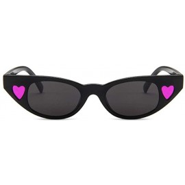 Cat Eye Cat Eye Sunglasses Women Small Love Vintage Sun Glasses For Ladies Retro Color Lens - Blackwhite - CP199QDKXGS $7.42