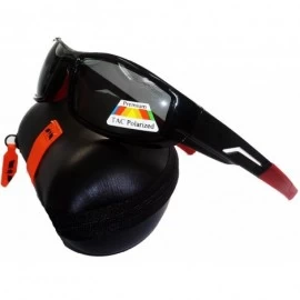 Sport Polarized Lens Sports Sunglasses - C398PL-Blk-Red - Black-red - CI18C3G98YZ $30.20