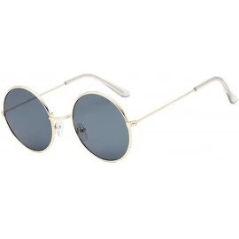 Round Gold Wire Frame Tinted Lens Retro Round Sunglasses Small Size - Gold - CR18KL80ZEM $9.42