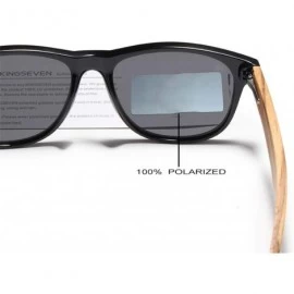 Oval Natural Wood Polarized Sunglasses Mirror Lens Retro Wooden Frame Women Driving Sun Glasses - Gray Zebra Wood - CF194OE7H...