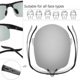 Semi-rimless Men's Photochromic Polarized Sunglasses Day and Night Driving Sports Glasses - 8003 Black - C9192DUWZ9U $39.92