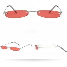 Square Polarized Sunglasses Women Men Fashion Vintage Small Oval Slender Metal Frame Eyewear Sun Glasses - G - C6196OKU8L3 $6.92