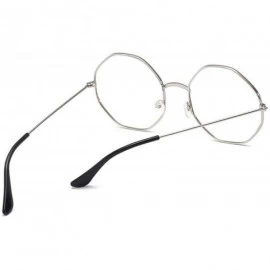 Oversized Retro Metal Frame Clear Lens Glasses Nerd Geek Eyewear Eyeglasses Oversized Round Circle Eye Transparent - Gold - C...