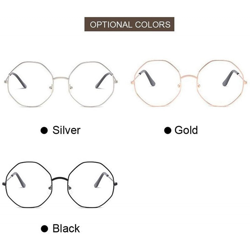 Retro Metal Frame Clear Lens Glasses Nerd Geek Eyewear Eyeglasses ...