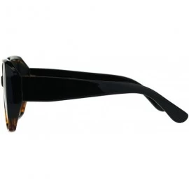 Square Womens Designer Style Sunglasses Oversized Square Retro Chic Fashion UV 400 - Black Tortoise (Smoke) - CU18C564XOO $12.55