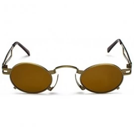 Oval Men's & Women's Sunglasses Vintage Oval Metal Frame Sunglasses - Bronze Box Tea - C218EWI45XD $13.26